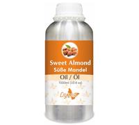 Organic Zing Sweet Almond (Prunus Amigdalus) Oil | Pure & Natural Essential Oil for Skincare, Hair Care, Massaggio, 1000 ml/33,8 fl oz