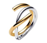 Organically shaped sterling silver and 14k gold-plated ring