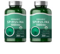 Organico Spirulina 1000mg 2X300Tabs Vegetarian/No-Ogm/Blu Alghe Superfood