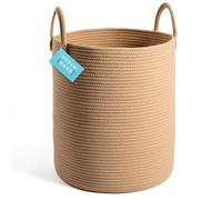 OrganiHaus Cesta Multiuso 38x45cm Miele - Contenitore con Manici in Corda Naturale per Cameretta, Lavanderia, Giocattoli o Plaid