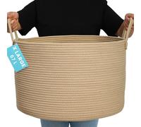 OrganiHaus Cesto 50x33cm XL Miele - Sacca Morbida in Corda di Cotone per Coperte, Indumenti Usati, Giochi del Cane o Asciugamani