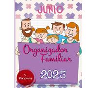 Organizador Familiar 2025 5 Personas: Calendario familiar mensual para una familia, Enero a Diciembre de 2025, tamaño A4
