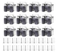 Organizational Solution 12 supporti per scopa in acciaio inox per un uso efficiente dello spazio a parete in garage (nero)