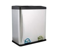 Organize It All Stainless Step-on pattumiera, Acciaio Inossidabile, Silver, Black, 60-Liter