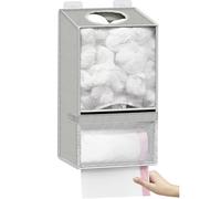 Organizer 2 in 1 extra large in rete, dispenser per sacchetti della spazzatura, organizer da appendere senza fori, per sacchetti della spesa, con 2 ganci, per cucina/dispense (1, grigio)