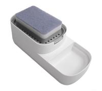 Organizer 2 in 1 per lavello da cucina con dispenser di sapone e porta spugna, uso efficiente dello spazio (bianco)