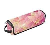 Organizer 2 in 1 per strumenti per capelli, con cuscinetto resistente al calore, custodia da viaggio a doppio strato, per ferri da stiro, piastre, arricciacapelli, fiori di pesca dolci
