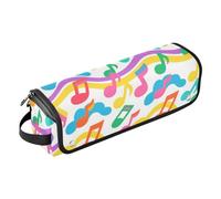 Organizer 2 in 1 per strumenti per capelli con cuscinetto resistente al calore, custodia da viaggio a doppio strato, per utensili caldi e accessori per la cura dei capelli, motivo a onde colorate