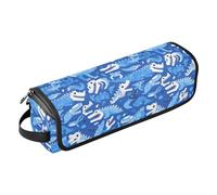 Organizer 2 in 1 per strumenti per capelli con simpatico coccodrillo blu con tappetino in ferro da stiro, supporto da viaggio per ferri da stiro, piastre, ferri arricciacapelli, custodia per donne