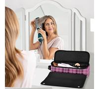 Organizer 2 in 1 per strumenti per capelli, con tappetino in ferro, borsa da viaggio organizer per raddrizzatori, ferro arricciacapelli, asciugacapelli,