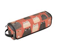 Organizer 2 in 1 per strumenti per capelli, con tappetino in ferro, borsa da viaggio, organizer per strumenti caldi, ferro arricciacapelli, volumizzatore per capelli, divertente, rosso Himalayancats