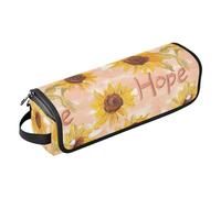 Organizer 2 in 1 per strumenti per capelli con tappetino in ferro, custodia per il trasporto, organizer impermeabile per ferri da stiro, piastre, ferri arricciacapelli, girasole oro rosa, pittura a