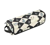 Organizer 2 in 1 per strumenti per capelli, con tappetino resistente al calore, borsa da viaggio organizer per ferri da stiro, piastre e arricciacapelli, gatti in stile vintage nero
