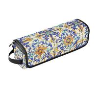 Organizer 2 in 1 per strumenti per capelli, con tappetino resistente al calore, borsa da viaggio organizer per ferri da stiro, piastre e arricciacapelli, stile bohémien, vintage, mandala, fiore