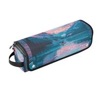 Organizer 2 in 1 per strumenti per capelli, con tappetino resistente al calore, custodia da viaggio a doppio strato, per utensili caldi e accessori per la cura dei capelli, Lake Louise Mountains