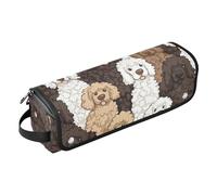 Organizer 2 in 1 per strumenti per capelli, con tappetino resistente al calore, custodia da viaggio portatile per ferri da stiro, piastre, arricciacapelli, barboncini dai colori vivaci, custodia per