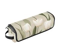 Organizer 2 in 1 per strumenti per capelli con tappetino resistente al calore, custodia per il trasporto, organizer piatto per arricciacapelli, ferro arricciacapelli, asciugacapelli, fiori naturali