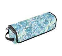 Organizer 2 in 1 per strumenti per capelli, con tappetino resistente al calore, per ferro arricciacapelli, ferro da stiro da viaggio, per ferri da stiro, ferri da stiro, fiori blu cinesi, peonie