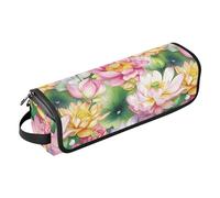 Organizer 2 in 1 per strumenti per capelli e tappetino resistente al calore, borsa da viaggio organizer per ferri da stiro, piastre, arricciacapelli, fiori colorati, fiori estivi, accessori essenziali
