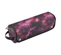 Organizer 2 in 1 per strumenti per capelli e tappetino resistente al calore con cerniera, grande capacità, organizer per piastra per arricciacapelli, asciugacapelli piatto, stelle nere e rosa