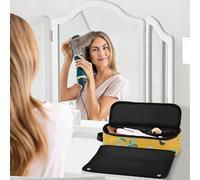 Organizer 2 in 1 per strumenti per capelli e tappetino resistente al calore, custodia per il trasporto di ferro arricciacapelli piatto, organizer impermeabile per raddrizzatori,