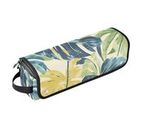 Organizer 2 in 1 per strumenti per capelli e tappetino resistente al calore, grande capacità, organizer per piastre per capelli per ferro da stiro, accessori per la cura dei capelli, foglie di palma