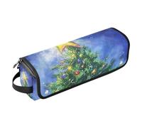 Organizer 2 in 1 per strumenti per capelli e tappetino resistente al calore, grande capacità, organizer per ferri da stiro, piastre, arricciacapelli, albero di Natale, cielo stellato