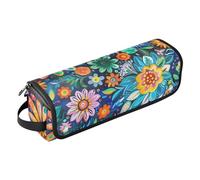 Organizer 2 in 1 per strumenti per capelli, resistente al calore, con tappetino per il trasporto, per ferro arricciacapelli, ferro da stiro, piastra per capelli, ferri da stiro, fiori colorati mandala