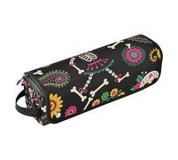 Organizer 2 in 1 per strumenti per capelli, tappetino resistente al calore, con cerniera, custodia portatile da viaggio per piastre, piastre e arricciacapelli, Dia De Los Muertos Sugar Skull Women
