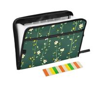 Organizer a fisarmonica verde con fiore e ape, 13 tasche, formato A4, con chiusura a cerniera, per cartelle da ufficio con etichette para guardar