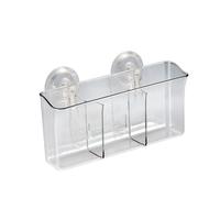 ORGANIZER A MURO BAGNO UFFICIO CUCINA VENTOSA CONTENITORE SCOMPARTI TRASPARENTE