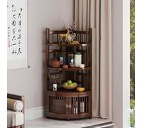 Organizer angolare curvo, tavolino salvaspazio da pavimento, credenza multifunzionale per soggiorno, stile antico e porcellana