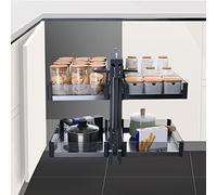 Organizer angolare da cucina estraibile, con 4 ripiani, per una cucina efficiente, salvaspazio, ottimizzatore angolare