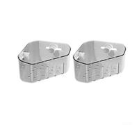 Organizer angolare per lavello con potenti ventose per un fissaggio sicuro, rack progettato per riporre prodotti per la pulizia come spugne (argento)