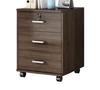 Organizer Armadietto for ufficioArmadio portaoggetti in legno a 3 cassetti in tinta unitaArmadio for archivioCon serratura for riporre gli oggetti Piccolo armadietto laterale con scorrimento su ruota