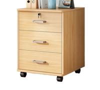 Organizer Armadietto for ufficioArmadio portaoggetti in legno a 3 cassetti in tinta unitaArmadio for archivioCon serratura for riporre gli oggetti Piccolo armadietto laterale con scorrimento su ruota