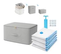 Organizer Autocomprimente, Organizzatore Di Auto Compressione Ultra Salvaspazio per Coperte, 52x42x60cm, Borse Trasloco, 6 Pezzi Sacchetti Sottovuoto Vestiti Viaggio, 60x40cm