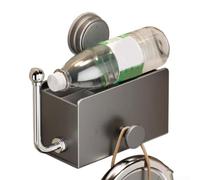 Organizer Bagno Murale 16x10cm per trapano Organizer Bagno Murale(3) | Acciaio al carbonio e ABS, installazione fori, per ideale per affitti, finitura grigia moderna
