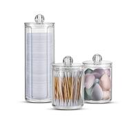 Organizer Bagno Trasparenti - Set 3 Pezzi con Coperchio Multiuso in PP