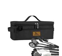 Organizer Borse Utensili Da Campeggio - Portautensili Portatili, Accessorio Da Cucina Robusto Protettore | Traccia Di Stoccaggio S Sporcizia Impermeabile Con Tasche Per Il Viaggio Di P, Nero , Se