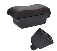 Organizer Braccioli Per Logan 2 Per Sandero 2 Box Bracciolo Per Auto Interni Speciali Parti Di Retrofit Bracciolo Per Scatola Portaoggetti Centrale poggiabraccio(B1 Black red 3USB)