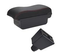 Organizer Braccioli Per Logan 2 Per Sandero 2 Box Bracciolo Per Auto Interni Speciali Parti Di Retrofit Bracciolo Per Scatola Portaoggetti Centrale poggiabraccio(C1 Black red NO USB)