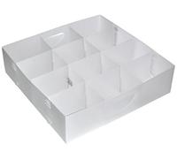 Organizer Cassetti a 12 Scomparti, Divisore per Biancheria, Intimo, Cravatte e Accessori per Cassetti sempre in ordine - 1 pezzo 30x30x8 cm - Domopak Living
