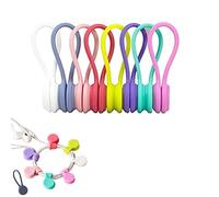 Organizer Cavi Magnetico,8 PCS Clip per Cavi Magnetici Riutilizzabili Silicone Fermacavo Magnetiche Regolabili Fascette Stringicavo Colorato per Organizzare Cavi USB Auricolari Segnalibri Portachiavi