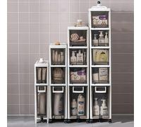 Organizer compatto da bagno a 2/3/4 ripiani porta carta igienica sottile per piccoli spazi, mensola da bagno stretta per riporre in modo efficiente gli angoli