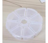 Organizer compatto rotondo in plastica con 8 scomparti per cosmetici, gioielli e piccoli oggetti