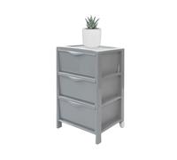 Organizer con Cassetti e Ruote con 3 Cassetti - Cassettiera Grigia Versatile per Camera, Ufficio, Cucina, 39.5x38x63cm