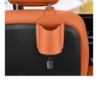 Organizer con gancio per sedile posteriore auto, con slot orizzontale per telefono, portabicchieri integrato e cavo di uscita inferiore per la ricarica (arancione)