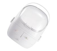 Organizer Cosmetici in ABS Bianco Trasparente Cassetto e Maniglia | Soluzione Semplice ed Elegante per Toeletta, Accesso Rapido a Matite Sopracciglia e Accessori Chioma