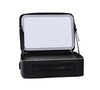 Organizer cosmetico ad alta capacità, con specchio luminoso a LED e maniglia, colore nero, custodia per il trucco, 37 x 26,5 x 12,5 cm, custodia per gioielli, Nero , No